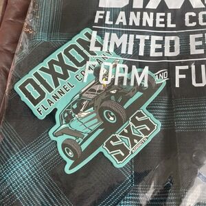 Dixxon Flannel Shirt Men's‎ XS The Trixie Snap Up Top Black Teal NWT